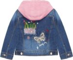 KIDSCOOL SPACE Little Girl Jean Jacket,Flower Embroidered Denim Outfits - Image 2