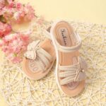 TDEOK Children's Sandals Summer Butterfly with Rhinestone Decorated Sandals Infant Princess Shoes Girls Without Heel Crawling Shoes Baby Outdoor Children's Shoes Girls Barefoot Shoes Children, White, - Image 3