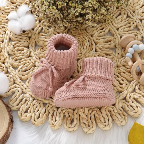 mimixiong Baby Booties Newborn First Walkers Cozy Shoes Warm Knit Soft Booties for Toddler Infant Boy Girl - Image 7