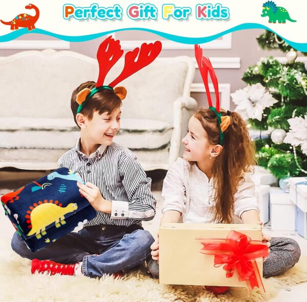 Edcooy Dinosaur Blanket for Boys, Kids Dinosaur Throw Blanket for Boys and Girls, Fluffy Cozy Dinosaur flannel Blanket with Vibrant Colors Cute Design, Soft Warm Throw Blanket (100 x 130cm, Blue)… - Image 7