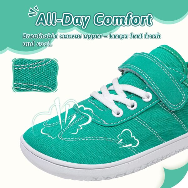 Barefoot Shoes Kids Wide Boys Girls Minimalist Canvas Trainers Walking Sneakers for School Running Outdoor Sports - Image 4