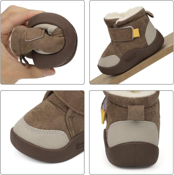 MASOCIO Baby Boys Girls Winter Warm Boots Toddler Booties Anti-Slip Rubber First Walking Shoes - Image 6