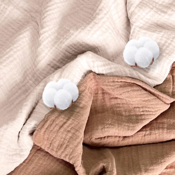 Winmany Toddler Cotton Muslin Pillowcases Baby Girl Boy Pillow Case Travel Cushion Pillow Covers with Envelope Design Cot Bed Accessories Fit for 13"x18" 14" x 19" 12"x16" Pillow (Brown+Khaki) - Image 2