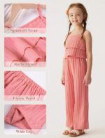 SEAUR Toddler Girls Summer Outfits Party Clothes Girls 2 Pcs Outfits Sleeveless Vacation Outfits Girls Ruffled Top 1-8 Years - Image 4