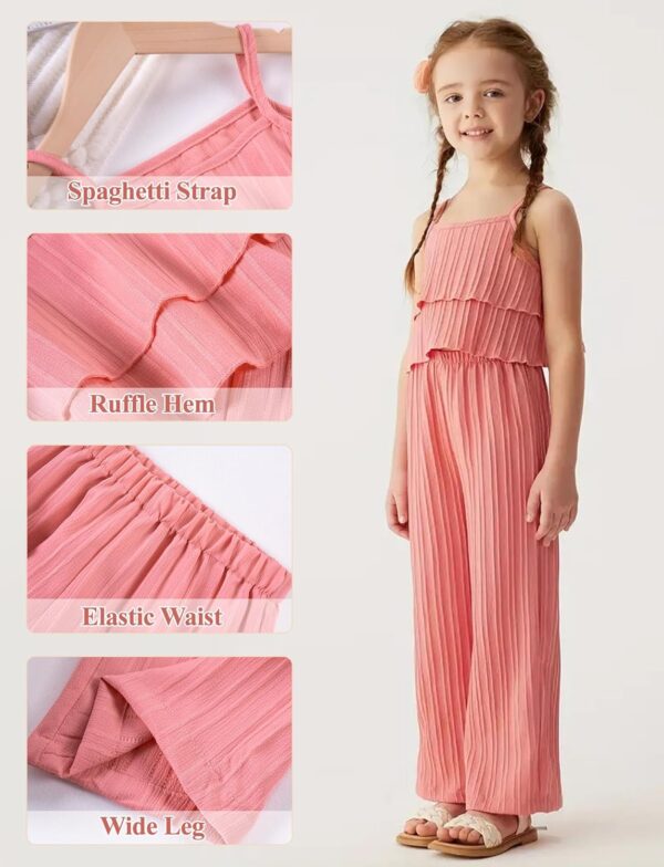 SEAUR Toddler Girls Summer Outfits Party Clothes Girls 2 Pcs Outfits Sleeveless Vacation Outfits Girls Ruffled Top 1-8 Years - Image 4