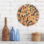 Ewusp Terrazzo Wall Clock Battery Operated Silent Non-Ticking Clock Round Quartz Decorative Clock for Kitchen Living Room Bedroom Office School Nursery, 25x25 cm - Image 7