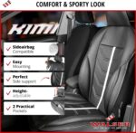 Walser Car seat cover Kimi, universal seat cover and protective pad in black - white, seat protector for cars and vanss in racing look design - Image 2