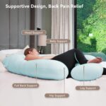 PinkFoggie Cooling Pregnancy Pillow,U Shaped Full Body Pillows for Sleeping Support, 57 Inch Maternity Pillow for Pregnant Women with Cooling Silky Cover,Buttery Soft,Super Breathable for Hot Sleeper - Image 7