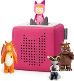 tonies Toniebox Julia Donaldson Bundle Incl. 1 Creative and 3 Characters, The Gruffalo, Zog, and Highway Rat, Kids Presents, Screen-Free Audiobooks and Kids Music Player, Early Learning Toys, Pink