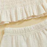 Toddler Girl Summer Clothes Smocked Ruffle Camisole Tank Shirts Wide-Leg Flared Pants Set 2Pcs Bell Bottoms Outfit - Image 5