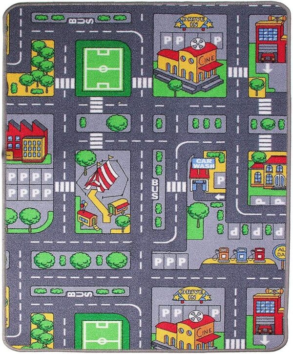 The Rug House Kids Reversible Double Sided Town City Roads Car Playmat Childrens Play Village Farm Mats 80cm x 150cm - Image 5