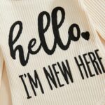 YILEEGOO Newborn Baby Girl Outfit Long Sleeve Hello I'M NEW HERE Romper Bloomers Tutu Skirt Socks Headband Set 4Pcs Clothes - Image 6