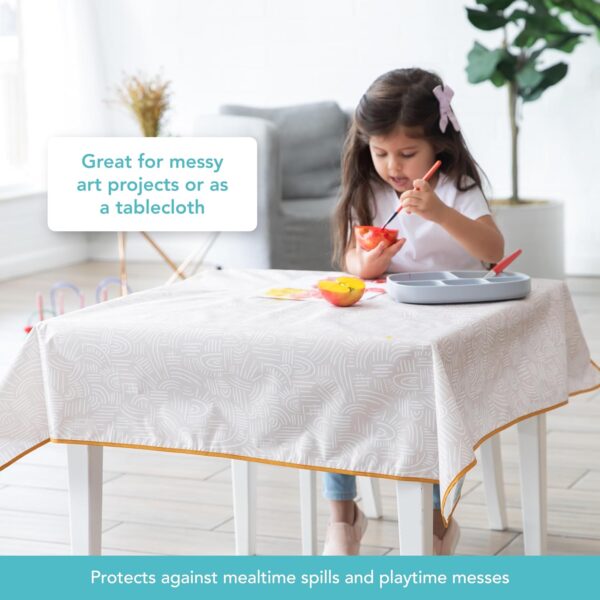 Bumkins Baby Splat Mat for Under High Chair, Babies Toddlers Eating Mess Mat, Waterproof Reusable Cloth for Arts and Crafts, Playtime Mat for Kids, Floors or Tables, Fabric 42inx42in, Desert Boho - Image 3