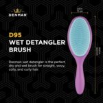 Denman Wet Detangler Shower Hairbrush for Detangling All Hair Types for Women, Kids and Men - Wet Hairbrush for Everyone – (Purple) D95 - Image 2