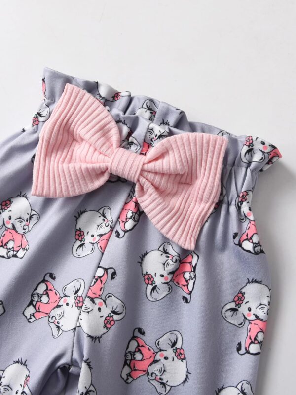 Planooar Baby Girl Clothes Outfit Ruffle Elephant Print Long Sleeve Tops+ Pants + Headband - Image 7