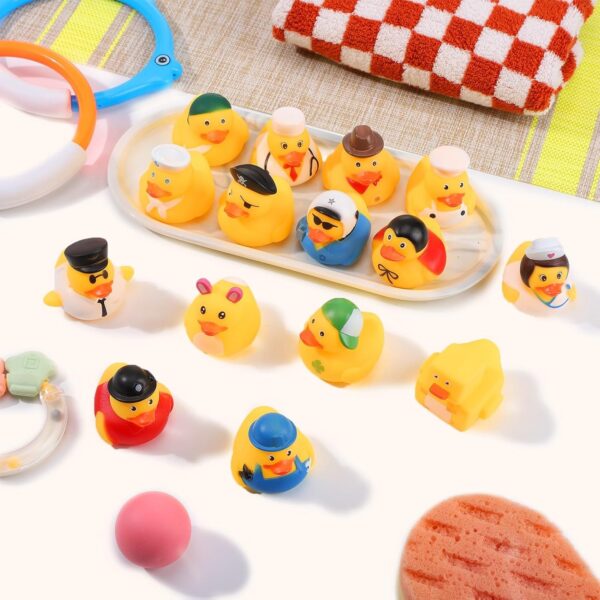 Pinenuts Rubber Ducks Bath Toy, 15 Pcs Novelty Bath Ducks Mini Float Duck Squeaky Bath Duckies Cute Bath Duck Toys Ducking Child Bath Toys Car Decoration Party Supplies for Children Qver 3 Years Old - Image 5