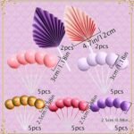 JeVenis 27PCS Purple Pink Cake Decorations Purple Pink Palm Leaves Cake Decoration Balls Cake Decoration for Wedding Baby Shower Birthday - Image 3