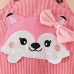 QUNERY Baby Girls Clothes Floral Tops Bodysuit Bear Dungarees Adjustable Overalls Outfits Set - Image 4