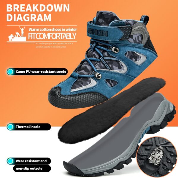 VITIKE Kids Snow Boots Outdoor Winter Walking Boots Warm Trekking Boots - Image 2