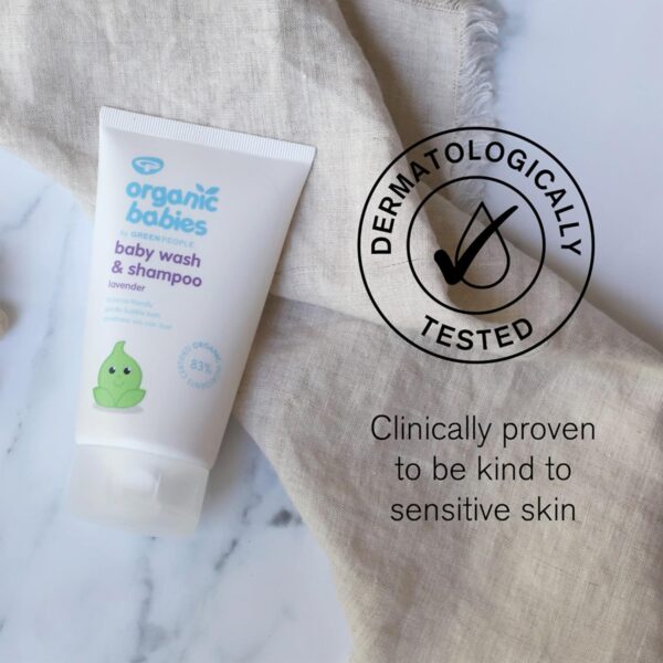 Green People Organic Babies Lavender Baby Wash & Shampoo 150ml | Natural & Organic Baby Bath Products | Lavender Scented Baby Bubble Bath | SLS Free & Paraben Free | Vegan, Cruelty Free - Image 2