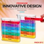 MEDca Weekly Pill Organizer, Four Times-a-Day, Pack of 2 Dispensers with Stackable AM/PM Compartments - Image 7