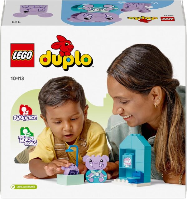 LEGO DUPLO My First Daily Routines: Bath Time Playset, Toddler Learning Toys for Girls & Boys 18 Months Plus, with 2 Elephant Toy Animal Figures, Helps Preschool Kids Role-Play Potty Training 10413 - Image 7