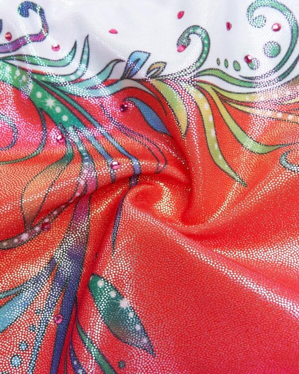 Gogokids Girls' Three-Piece Longsleeve Gymnastics Leotard Set - Kids Gymnastics Outfits with Gradient Sequin Design Includes Leotard, Shorts and Hair Tie, Sparkling Ballet Unitards for Ages 3-12 - Image 4