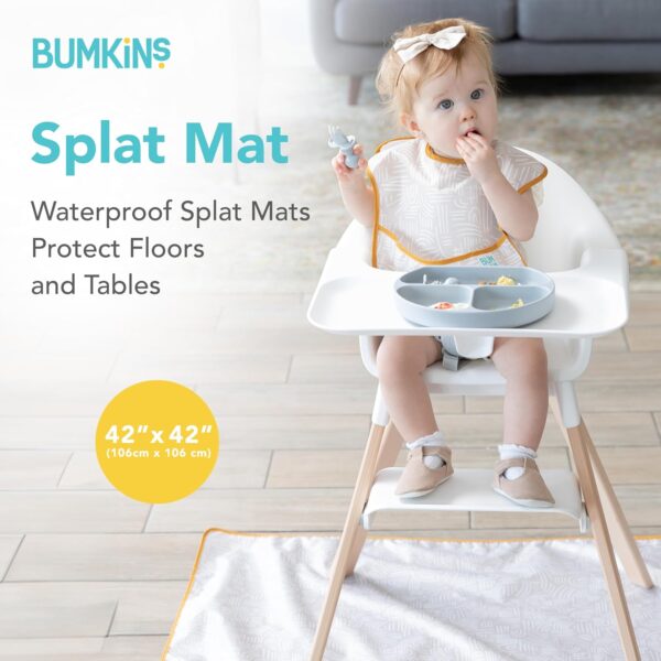 Bumkins Baby Splat Mat for Under High Chair, Babies Toddlers Eating Mess Mat, Waterproof Reusable Cloth for Arts and Crafts, Playtime Mat for Kids, Floors or Tables, Fabric 42inx42in, Desert Boho - Image 2