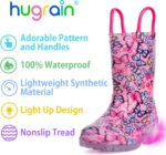 Hugrain Kids Adorable Light Up Wellies with Easy On Handles - Image 2