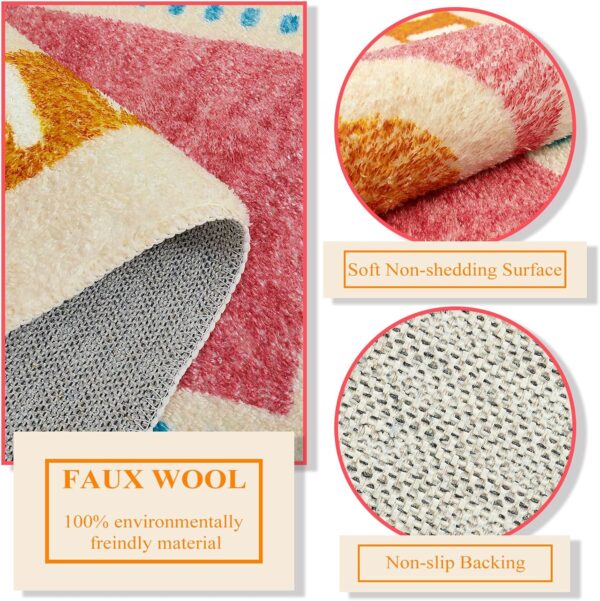 Lukinbox Boho Round Rug - 4ft Sun Washable Area Rugs for Bedroom, Soft Non-Slip Rainbow Color Circular Throw Rugs - Image 2