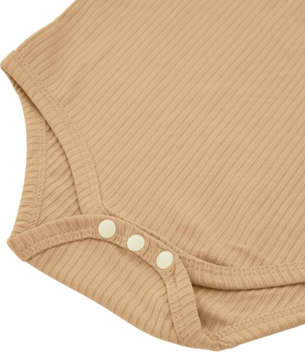 Happy Cherry - 3 Pieces Baby Girl Sleeveless Bodysuit Newborn Infant Summer Vests Casual Outfit Soft Plain Tank Top Strap Shoulder for 6-24 Months - Image 3