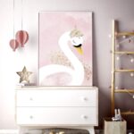 Swans Set of 3 Large Wall Art with Frames, Nursery Framed Wall Pictures, Playroom Wall hangings, Baby Girl Children Bedroom, A4, A3, A2, 20x30 in Black Frame A2 16.54 x 23.39 in / 42 x 59.4 cm - Image 8