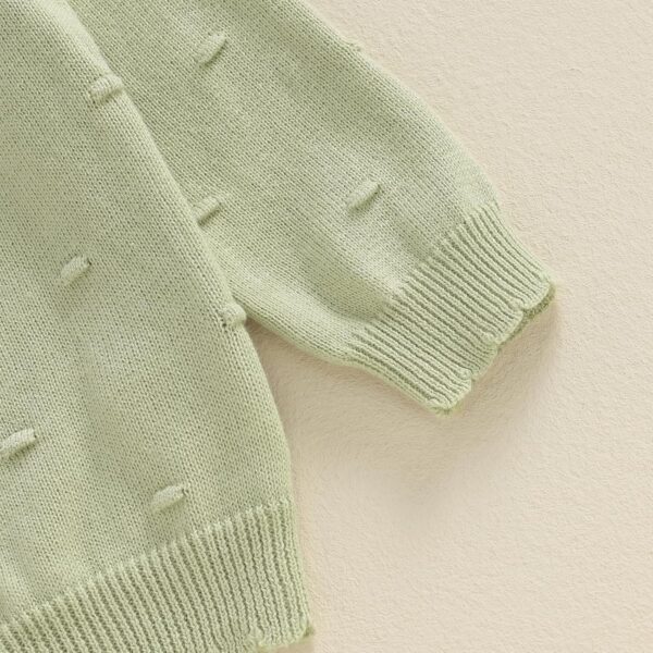 MAHUAOYIXI Infant Baby Girl Warm Clothes Long Sleeve Solid Color Cardigan Coat Knit Sweater Jumper Sweatshirt Winter Knitted Pullover Chunky Knitwear Outfits for Little Girl - Image 7