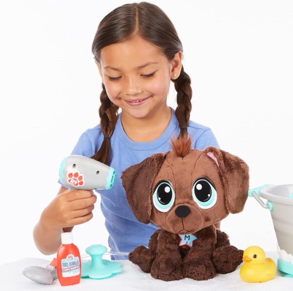 Rescue Tales Scrub 'n Groom Bathtub Playset with Chocolate Lab Plush Pet Toy - Image 2