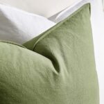 Cushion Covers Green 45cm x 45cm Pack of 2 Cushions Cotton Soft Decorative Square Throw Pillow Case Flange Pillowcases for Livingroom Sofa Bedroom 18x18 Inch Sage Green - Image 2