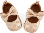 LACOFIA Baby Girls First Walking Shoes Infant Ballerina Anti-Slip Bowknot Princess Prewalker Shoes
