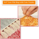 Lukinbox Boho Round Rug - 4ft Sun Washable Area Rugs for Bedroom, Soft Non-Slip Rainbow Color Circular Throw Rugs - Image 4