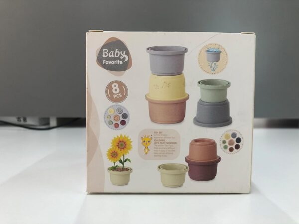 Norkbeng Baby Stacking Cups for 6 12 18 Months, 8 Pieces Rainbow Stacker Tower Bath Toy Sand Toy Rabbit Nesting Cups, Montessori Stacking Game Educational Gift for 1 2 3 Years Old Boys Girls - Image 11