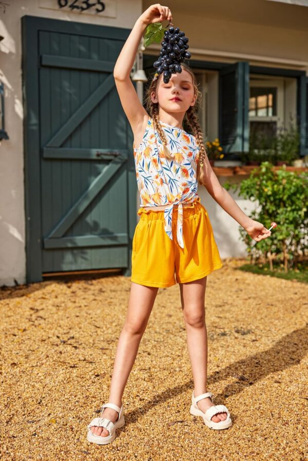Arshiner Girls Tank Tops with Shorts Set Kids Summer Clothing Sets Casual Fashion Sleeveless T-shirts Outfits for Girls - Image 5