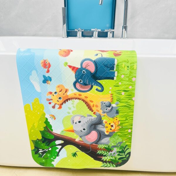 Non-Slip Bath Mat for Toddlers, Cartoon Anti-Slip Bathtub Mat, Safe and Fun Kids Tub Mat, Baby Shower Mat with Cute Design,Perfect for Bathtubs, Showers and Bathroom (Jungle Animals) - Image 7