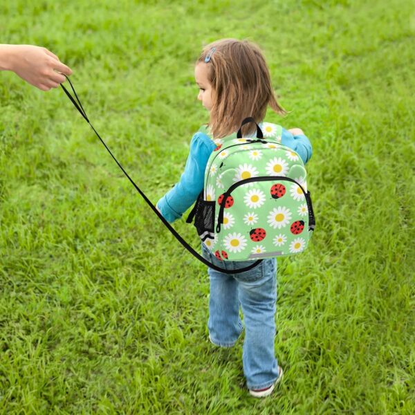ISAOA Toddler Backpack with reins, Kids Anti-Lost Rucksack with Safety Harness,Daisies and Ladybugs Backpack for Boys and Girls Baby Preschool Mini Bag with Leash,S - Image 7