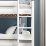 Blisswood Bunk Bed, 3ft Triple Bunk Bed With Ladder High Sleeper Kids Bed, Solid Pine Wood Kids Children Bed frame For Home (White, L197 x W96 x H198 cm) - Image 7