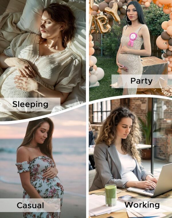 INNERSY Womens Maternity Shorts Over Bump High Waist Anti Chafing Pregnancy Shapewear for Under Dresses - Image 5