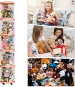 Stuffed Animal Storage Tube, Cute Plush Toys Storage Boxes Bucket Transparent Soft Toy Storage Stand Doll Display Bucket Toy Storage Organizer for Living Room Bedroom - Image 4