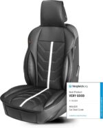 Walser Car seat cover Kimi, universal seat cover and protective pad in black - white, seat protector for cars and vanss in racing look design