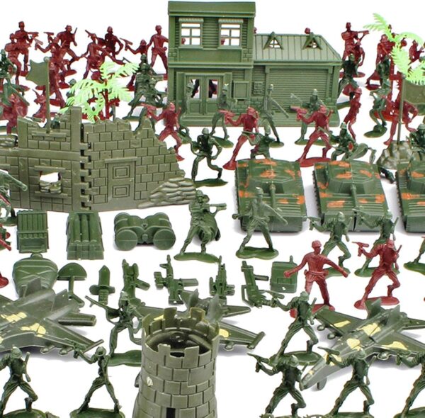 Milit-ary Set with Toy Soldiers, 290 Pieces Milit-ary Model Kits Figures, Milit-ary Soldier Playset, Army Men Action Figures with Battlefield Accessories, War Games Figures Adults Kids Pretend Toys - Image 5