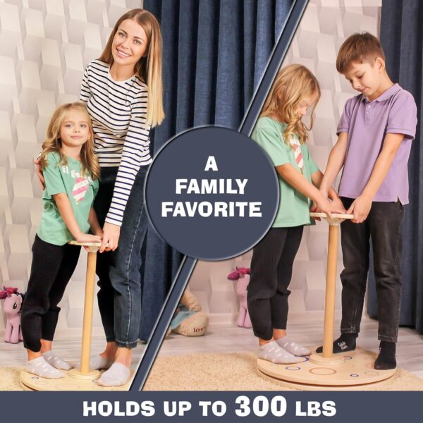 Wooden Stand and Spin Toy | Balance Board 360° Spinner Stand Toddler Toys Age 2, 3, 4, 5, Birthday for Boy Girl, 18 Months +, Kids Toy Indoor or Outdoor for 2 Year Old (Patent Pending) - Image 3