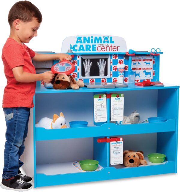 Melissa & Doug Wooden Animal Care Vet Activity Centre | Pretend Play | Vet Set for Kids | Large Vet Playset | Role Play Shop | Age 3+ | Gift for Boy or Girl - Image 4