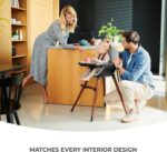 Kinderkraft Fini 2-in-1 High Chair, Baby Chair, Combination High Chair, Wooden Legs, Seat Belts, Footrest, Double Tray, from 6 Months to 5 Years, 5 Point Straps, Grey - Image 7