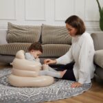 MINK Inflatable Baby Seat with Built-in Pump – Floor Seat for Infants 3 Months & Up, Blow Up Baby Chair,Ideal for Sitting Up and Learning to Play (Khaki) - Image 5